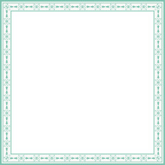 Vintage square frame botanic garden retro abstract pattern border