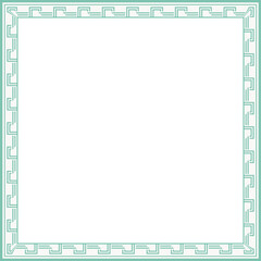 Vintage square frame botanic garden retro abstract pattern border