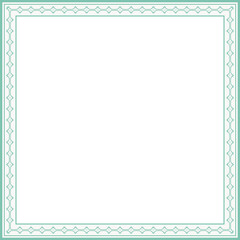 Vintage square frame botanic garden retro abstract pattern border