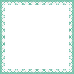 Vintage square frame botanic garden retro abstract pattern border