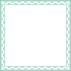 Obraz premium Vintage square frame botanic garden retro abstract pattern border