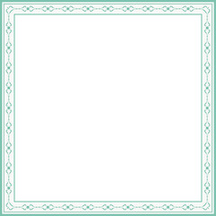 Vintage square frame botanic garden retro abstract pattern border