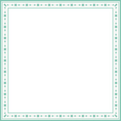 Vintage square frame botanic garden retro abstract pattern border