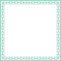 Vintage square frame botanic garden retro abstract pattern border