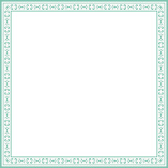 Vintage square frame botanic garden retro abstract pattern border