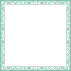 Vintage square frame botanic garden retro abstract pattern border