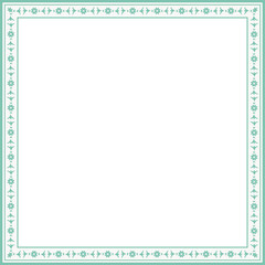 Vintage square frame botanic garden retro abstract pattern border