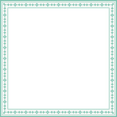 Vintage square frame botanic garden retro abstract pattern border