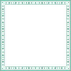 Vintage square frame botanic garden retro abstract pattern border
