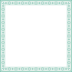 Vintage square frame botanic garden retro abstract pattern border