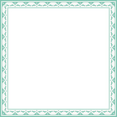 Vintage square frame botanic garden retro abstract pattern border