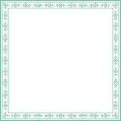 Vintage square frame botanic garden retro abstract pattern border