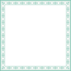 Vintage square frame botanic garden retro abstract pattern border