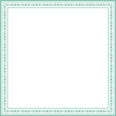 Vintage square frame botanic garden retro abstract pattern border