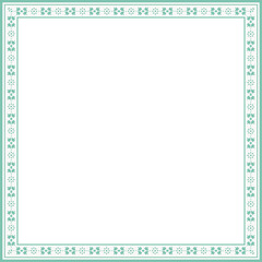 Vintage square frame botanic garden retro abstract pattern border