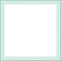 Vintage square frame botanic garden retro abstract pattern border