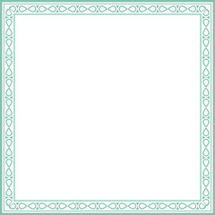Vintage square frame botanic garden retro abstract pattern border