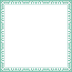 Vintage square frame botanic garden retro abstract pattern border