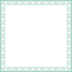 Vintage square frame botanic garden retro abstract pattern border