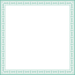 Vintage square frame botanic garden retro abstract pattern border