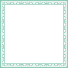 Vintage square frame botanic garden retro abstract pattern border