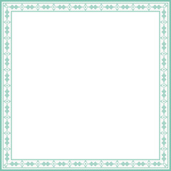 Vintage square frame botanic garden retro abstract pattern border