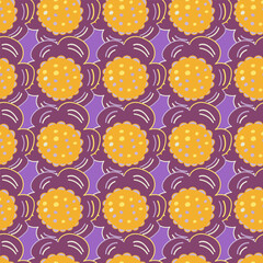 Seamless pattern with doodle flowers.