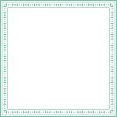 Vintage square frame botanic garden retro abstract pattern border