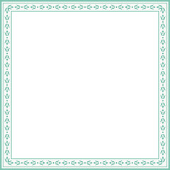 Vintage square frame botanic garden retro abstract pattern border