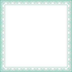 Vintage square frame botanic garden retro abstract pattern border