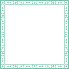 Vintage square frame botanic garden retro abstract pattern border