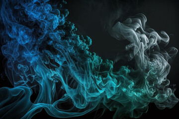 Fototapeta premium Smoke Blue With Dark Background