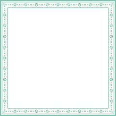 Vintage square frame botanic garden retro abstract pattern border