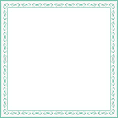 Vintage square frame botanic garden retro abstract pattern border