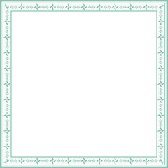 Vintage square frame botanic garden retro abstract pattern border