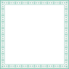 Vintage square frame botanic garden retro abstract pattern border