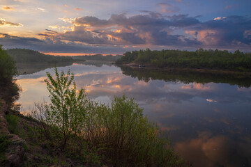 sunrise over the lake