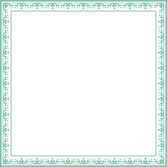 Vintage square frame botanic garden retro abstract pattern border