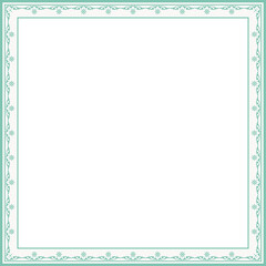 Vintage square frame botanic garden retro abstract pattern border
