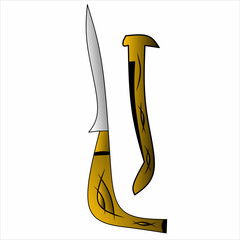 Rencong, Iconic Traditional Weapon From Aceh, Sumatra, Indonesia. Vector Illustration For Icon, Symbol, Logo etc