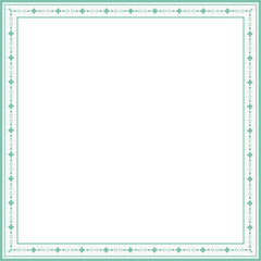 Vintage square frame botanic garden retro abstract pattern border