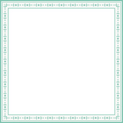 Vintage square frame botanic garden retro abstract pattern border