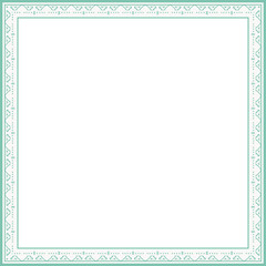 Vintage square frame botanic garden retro abstract pattern border