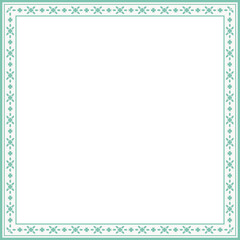 Vintage square frame botanic garden retro abstract pattern border