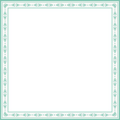 Vintage square frame botanic garden retro abstract pattern border