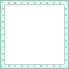 Vintage square frame botanic garden retro abstract pattern border