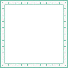 Vintage square frame botanic garden retro abstract pattern border