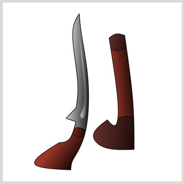 Badik, Iconic Traditional Weapon from Sulawesi, Indonesia. Vector Illustration