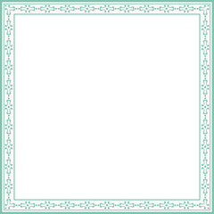 Vintage square frame botanic garden retro abstract pattern border
