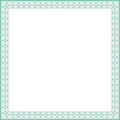 Vintage square frame botanic garden retro abstract pattern border